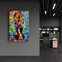 Wallity Pintura Decorativa de Vidrio Templado Multicolor 46 x 72 cm